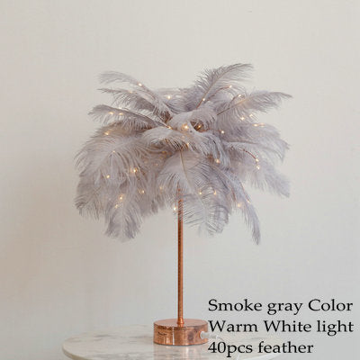 DIY Feather Table Lamp