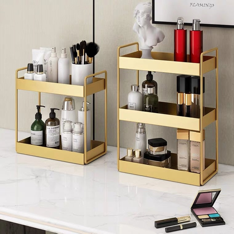 Metallic Gold Beauty Organiser