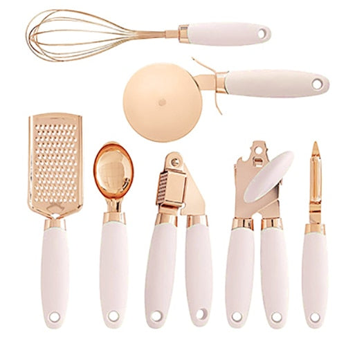 7 Piece Rose Gold Utensil Set