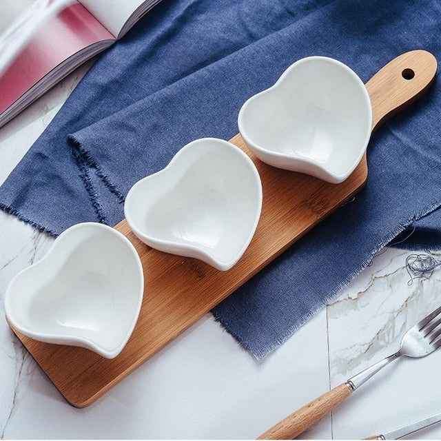 3 Piece Snack Bowl with Wooden Serving Tray