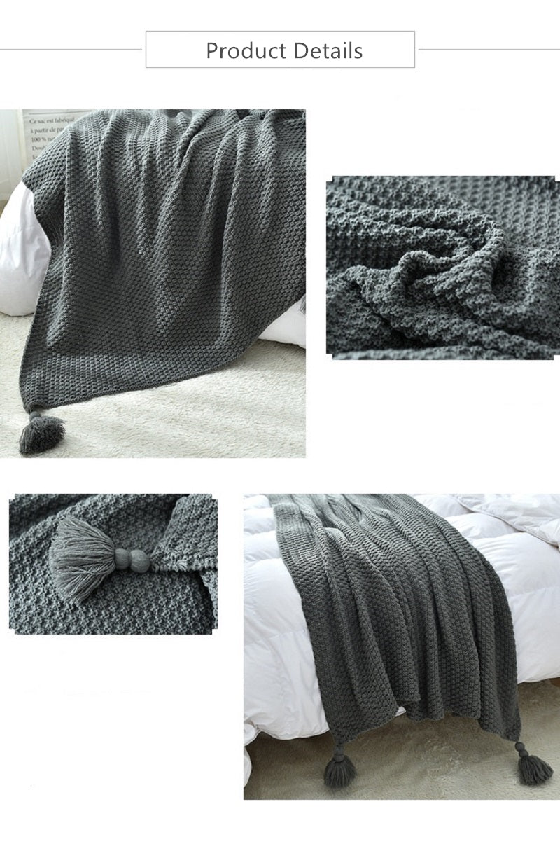 Knitted Tassel Throw