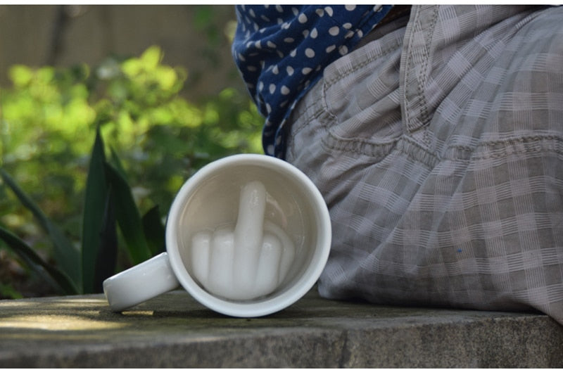 Novelty Rude Finger Mug