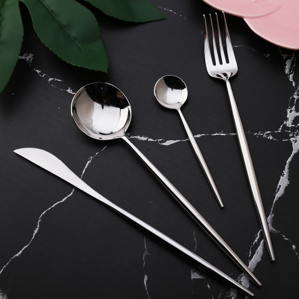 Stylish Silver Cutlery Set (4 Piece) - The Decor House